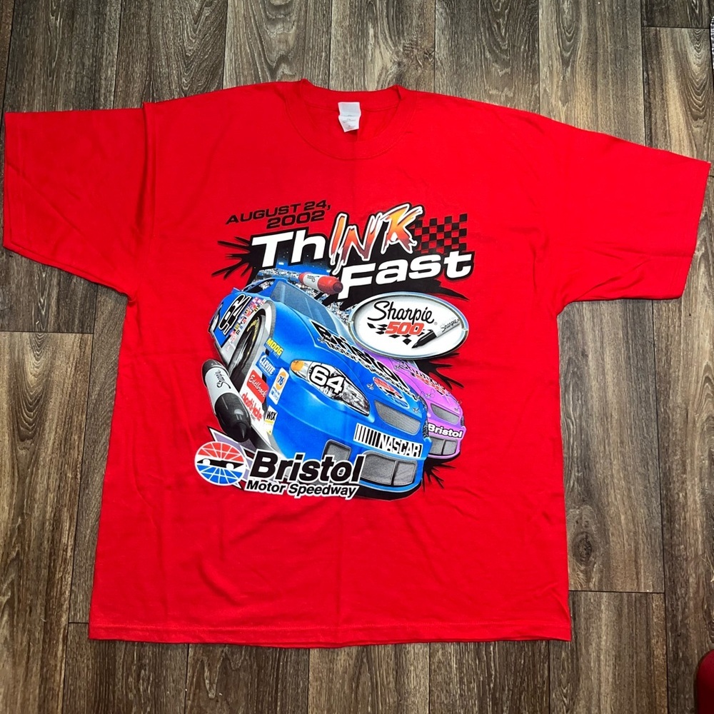 Vintage 2002 Think Fast Bristol Racing Graphic T-Shirt